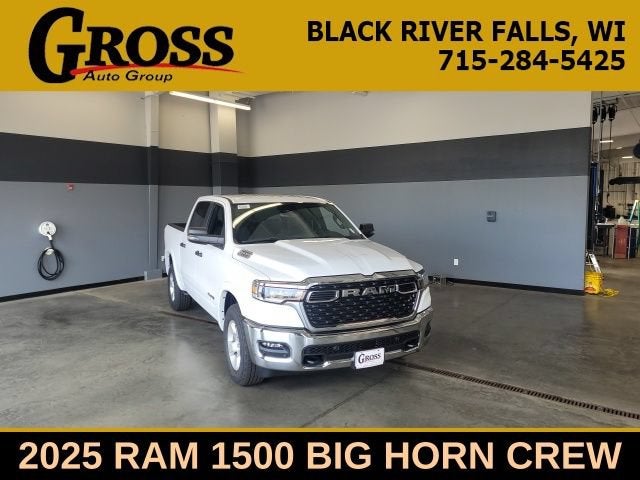 2025 RAM 1500 Big Horn in White — front three-quarter view
