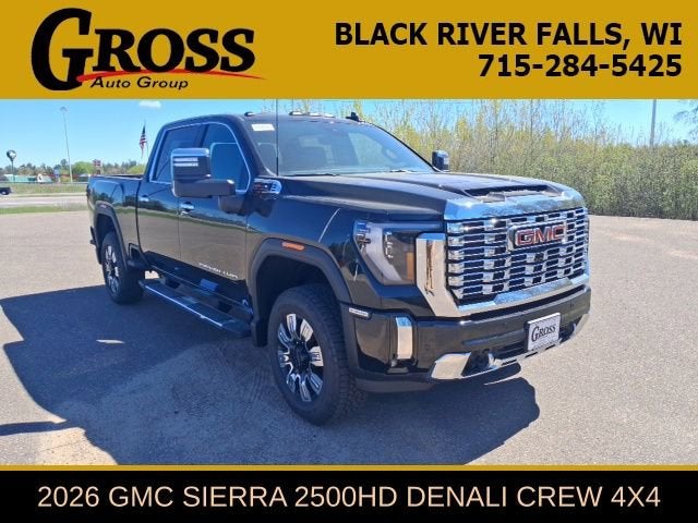 2026 GMC Sierra 2500 HD Denali in Onyx Black — front three-quarter view