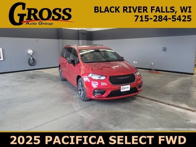 2025 Chrysler Pacifica Select in Red — front three-quarter view