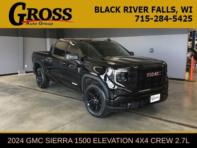 2024 GMC Sierra 1500 Elevation in Onyx Black — front three-quarter view