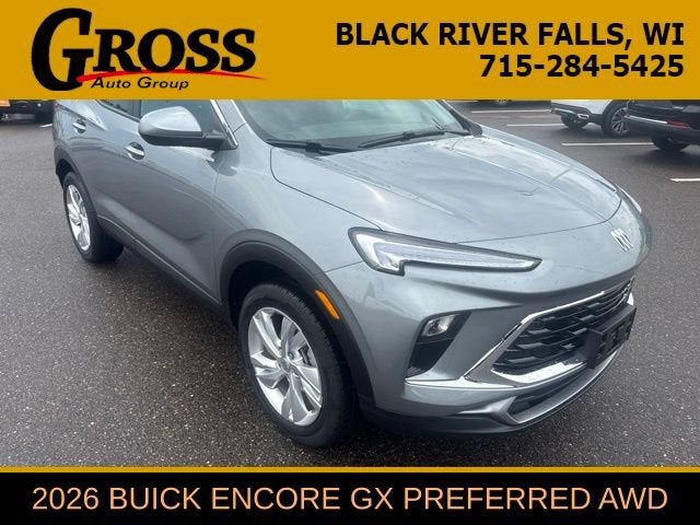 2026 Buick Encore GX Preferred in Moonstone Gray Metallic — front three-quarter view