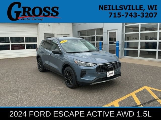 2024 Ford Escape Active in Blue — front three-quarter view