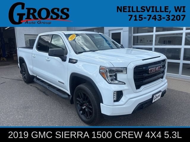 2019 GMC Sierra 1500 Elevation in Summit White — front three-quarter view