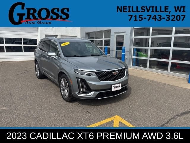 2023 Cadillac XT6 Premium Luxury in Argent Silver Metallic — front three-quarter view