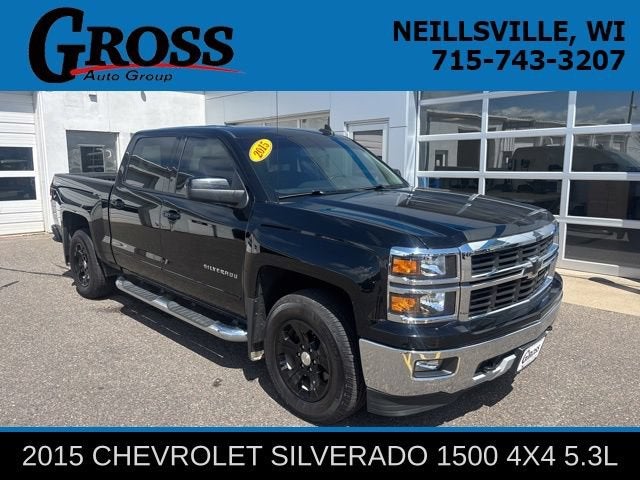 2015 Chevrolet Silverado 1500 LT in Black — front three-quarter view