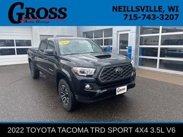 2022 Toyota Tacoma 4WD SR5 in Black — front three-quarter view