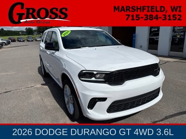 2026 Dodge Durango GT in White — front three-quarter view
